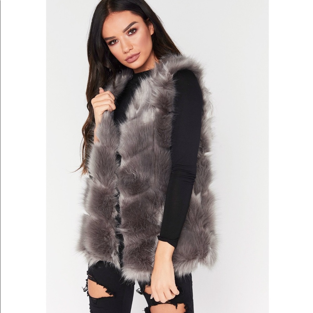 Cameo Rose Faux Fur Longline Vest